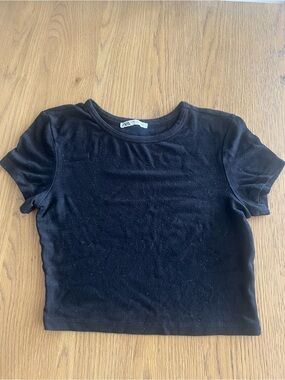 Zara Black Crewneck Tee